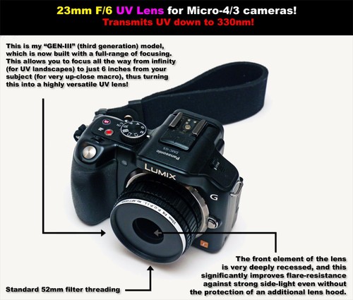 23mm lens for micro 4 - f/6, 4/3
