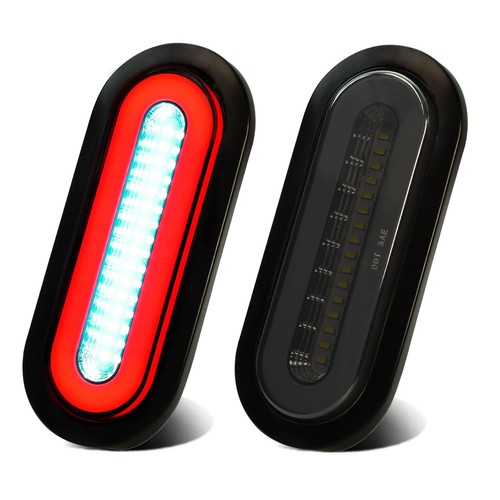2pcs smoked lens inch oval - smoked,